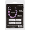 Rosario Anal X-10 Beads Morado Calexotics | Bolas Anales Flexibles para Estimulación Suave y Progresiva
