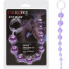 Rosario Anal X-10 Beads Morado Calexotics | Bolas Anales Flexibles para Estimulación Suave y Progresiva