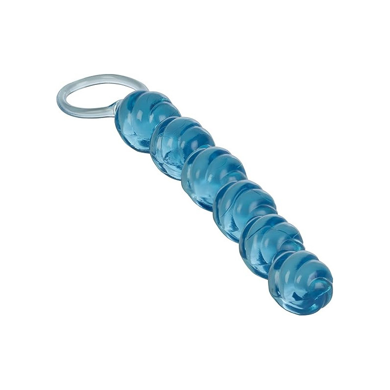 Rosario Anal Azul Swirl Pleasure Calexotics | Bolas Anales Espirales para Estimulación Intensa