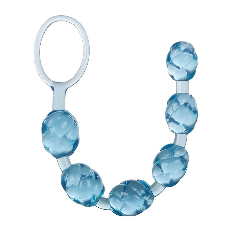 Rosario Anal Azul Swirl Pleasure Calexotics | Bolas Anales Espirales para Estimulación Intensa
