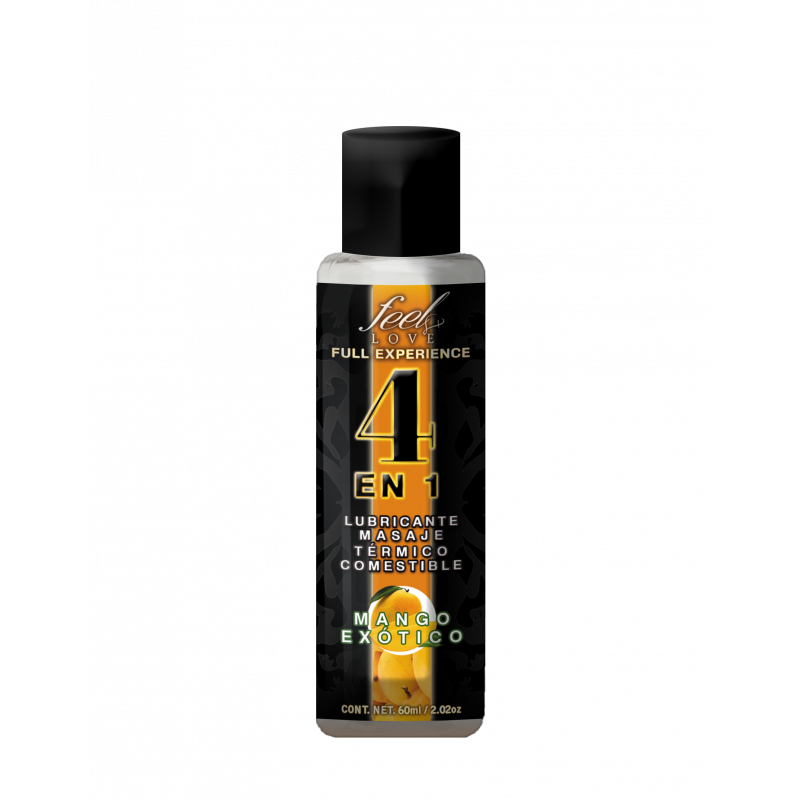 Gel Lubricante Comestible 4 en 1 | Feel Love Mango | Efecto Térmico