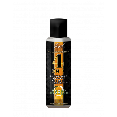 Gel Lubricante Comestible 4 en 1 | Feel Love Mango | Efecto Térmico