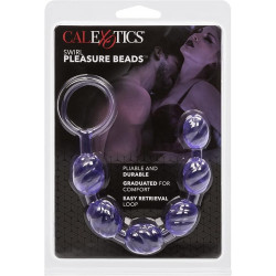 Rosario Anal Morado Swirl Pleasure Calexotics | Bolas Anales con Textura Espiral para Estimulación Intensa