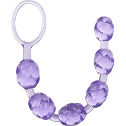 Rosario Anal Morado Swirl Pleasure Calexotics | Bolas Anales con Textura Espiral para Estimulación Intensa