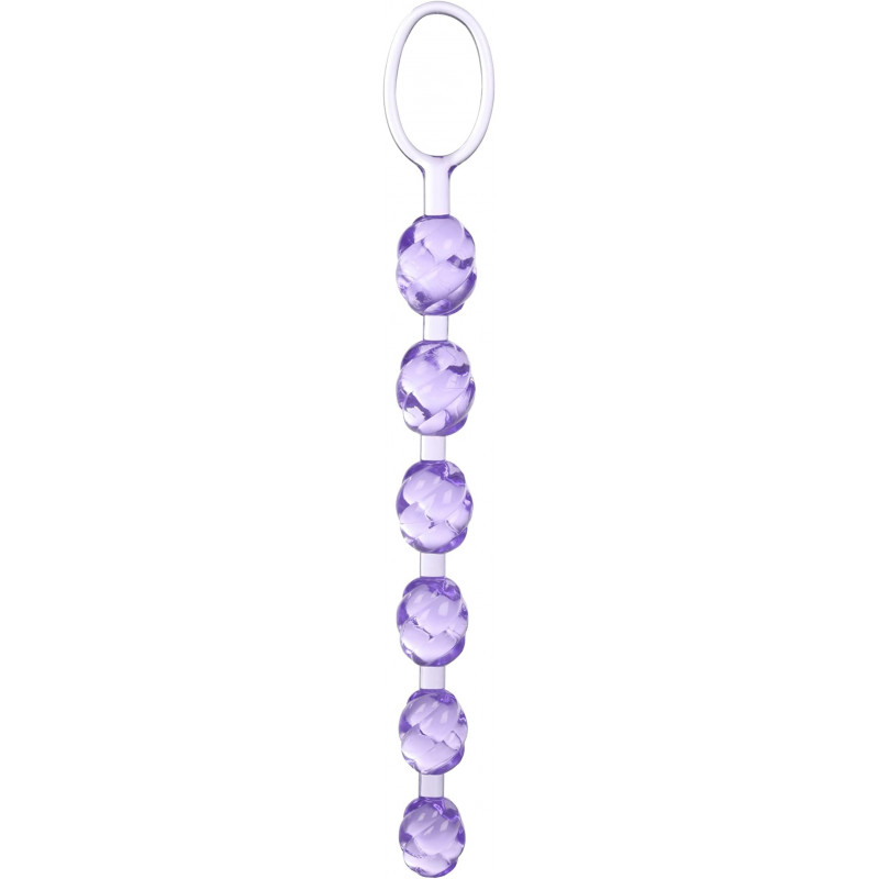 Rosario Anal Morado Swirl Pleasure Calexotics | Bolas Anales con Textura Espiral para Estimulación Intensa