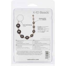 Rosario Anal X-10 Beads Negro Calexotics | Bolas Anales Flexibles para Estimulación Progresiva