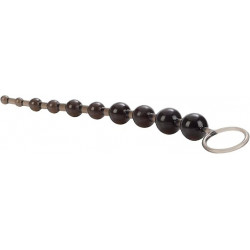 Rosario Anal X-10 Beads Negro Calexotics | Bolas Anales Flexibles para Estimulación Progresiva