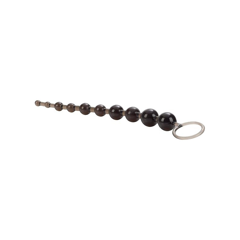 Rosario Anal X-10 Beads Negro Calexotics | Bolas Anales Flexibles para Estimulación Progresiva