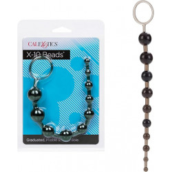 Rosario Anal X-10 Beads Negro Calexotics | Bolas Anales Flexibles para Estimulación Progresiva