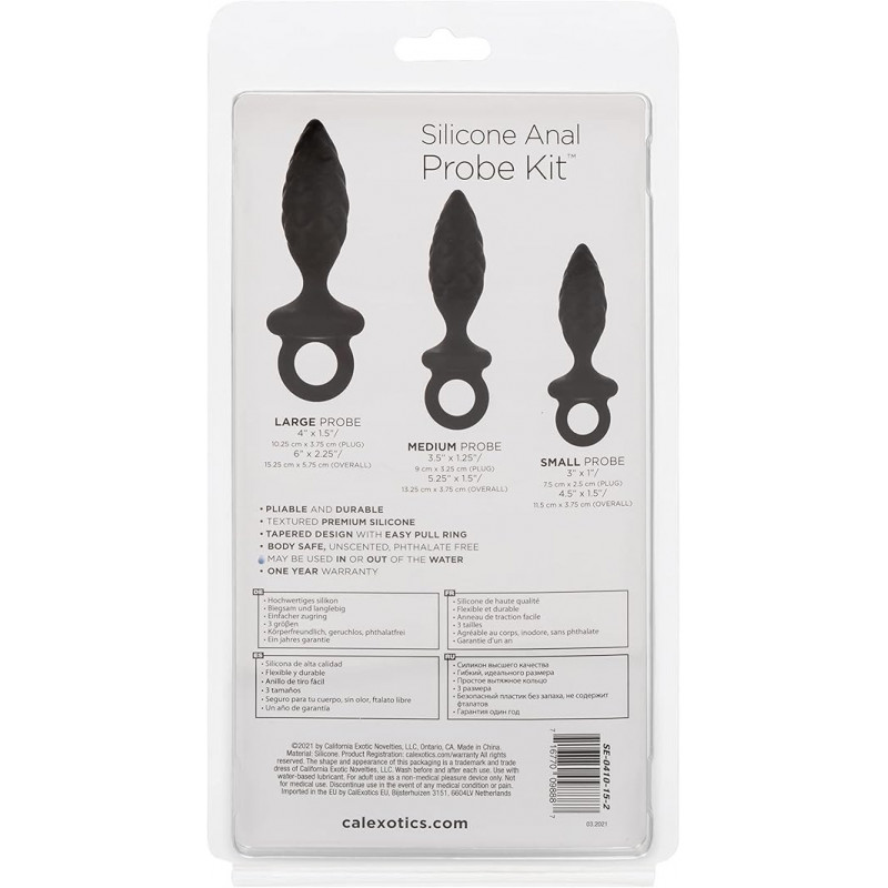 Silicone Anal Probe Kit Calexotics | Kit de Sondas Anales de Silicona para Estimulación Progresiva