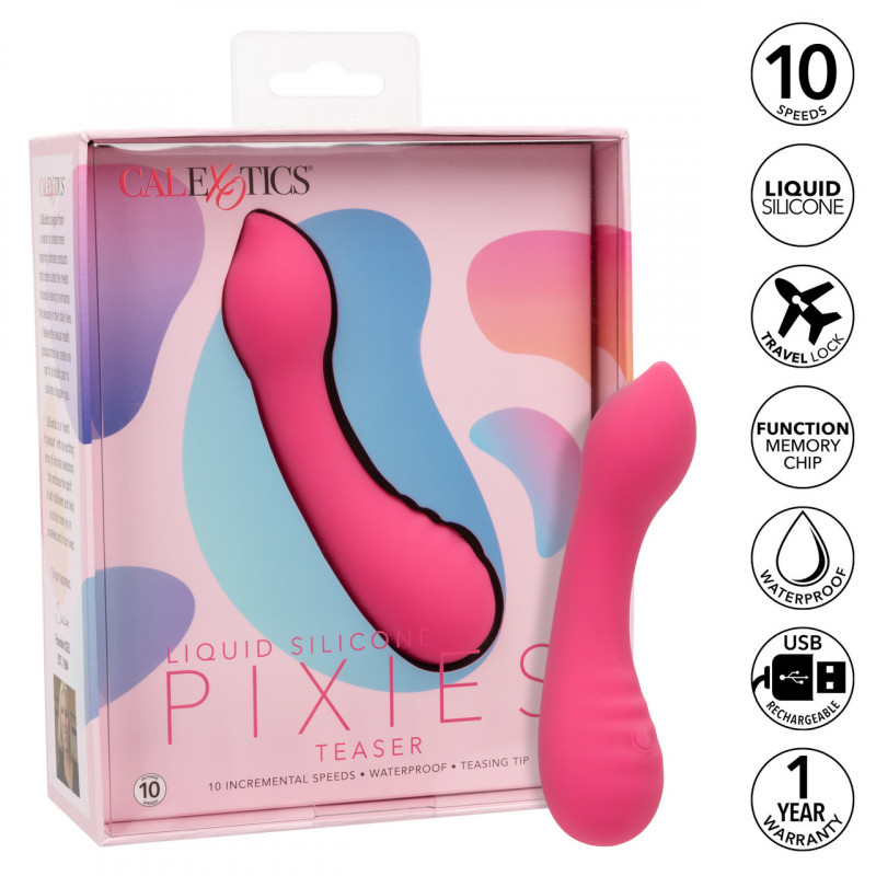 Vibrador Liquid Silicone Pixies Teaser Calexotics | Estimulador Compacto de Alta Potencia