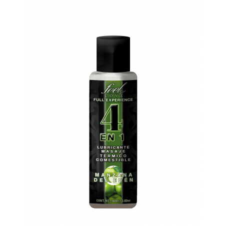 Gel Lubricante Comestible 4 en 1 | Feel Love Manzana del Edén | Efecto Térmico