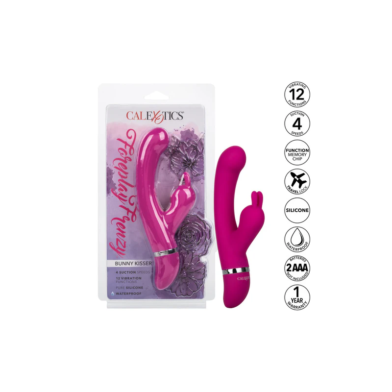 Vibrador Foreplay Frenzy Bunny Kisser Calexotics | Estimulación Dual para Placer Total