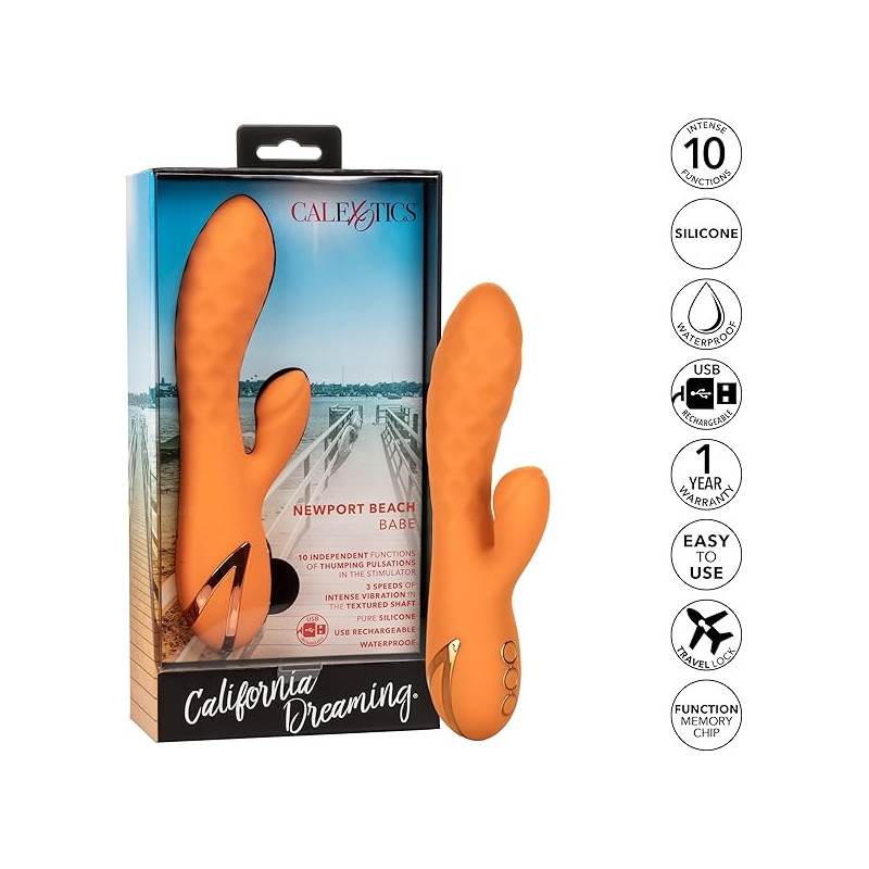Vibrador California Dreaming Newport Beach Babe Calexotics | Estimulación de Clítoris con Movimiento Pulsante