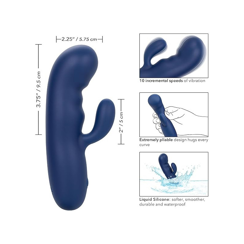 Vibrador Cashmere Silk Duo Calexotics | Estimulación Doble con Silicona Suave y Vibraciones Poderosas
