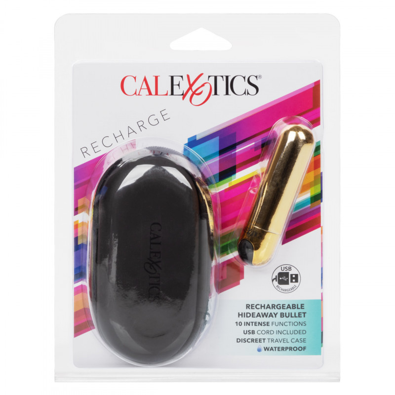 Bala Vibradora Dorada Hideaway Calexotics | Recargable, Compacta y Elegante