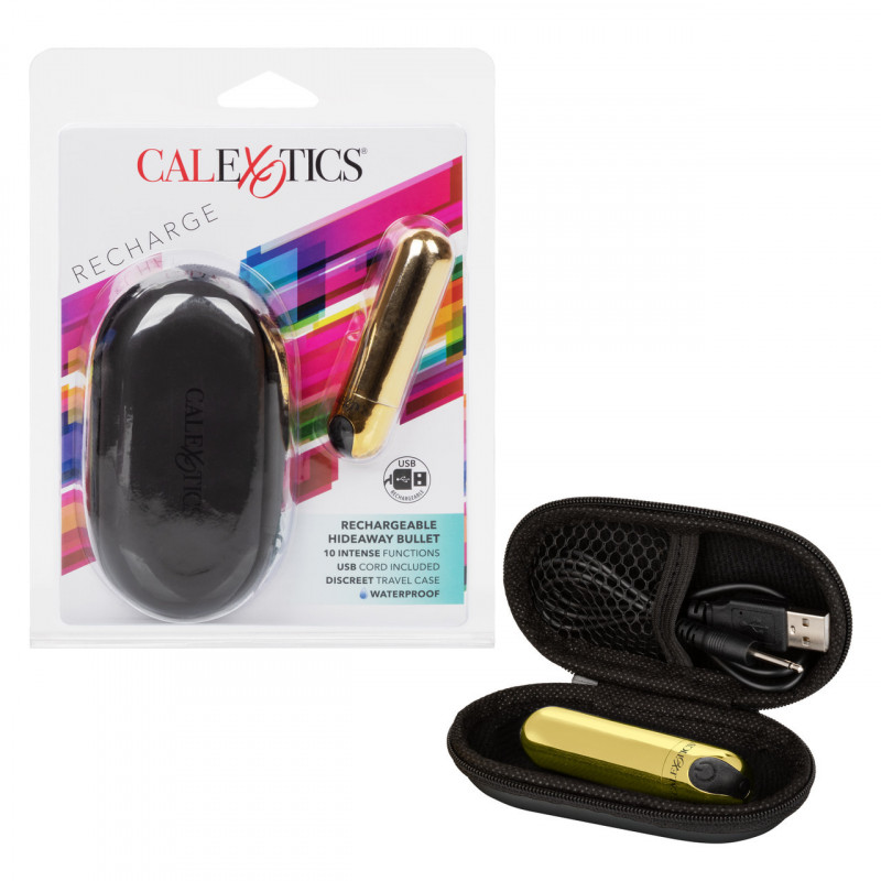 Bala Vibradora Dorada Hideaway Calexotics | Recargable, Compacta y Elegante