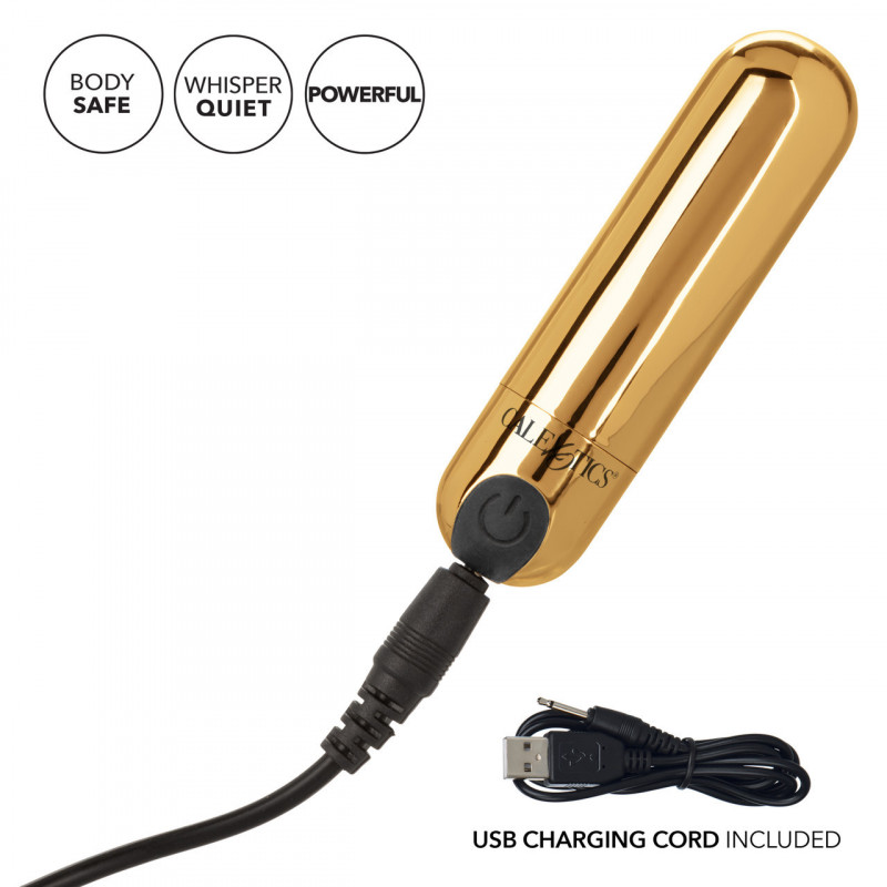 Bala Vibradora Dorada Hideaway Calexotics | Recargable, Compacta y Elegante