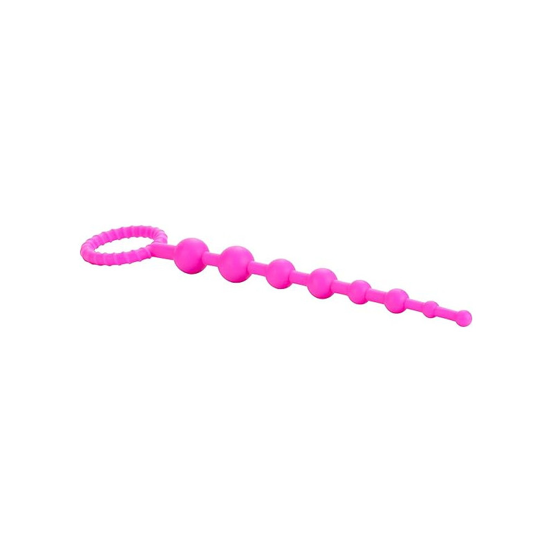 Rosario Anal Booty Call X-10 Rosa Calexotics | Perlas Anales Flexibles para Principiantes
