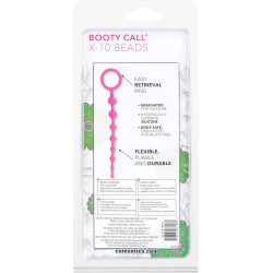 Rosario Anal Booty Call X-10 Rosa Calexotics | Perlas Anales Flexibles para Principiantes