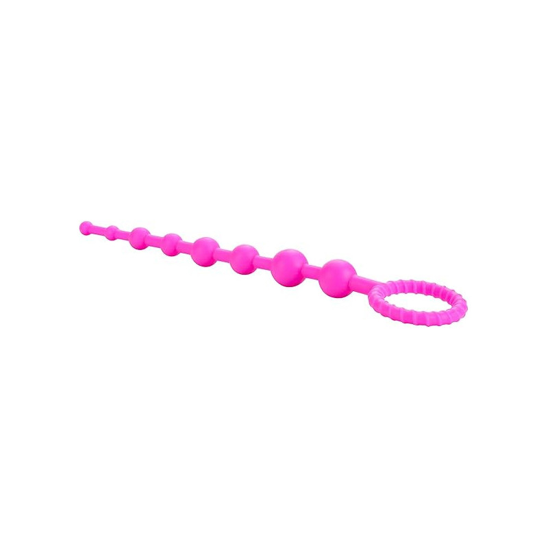Rosario Anal Booty Call X-10 Rosa Calexotics | Perlas Anales Flexibles para Principiantes