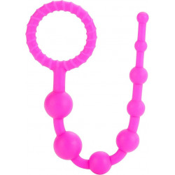 Rosario Anal Booty Call X-10 Rosa Calexotics | Perlas Anales Flexibles para Principiantes