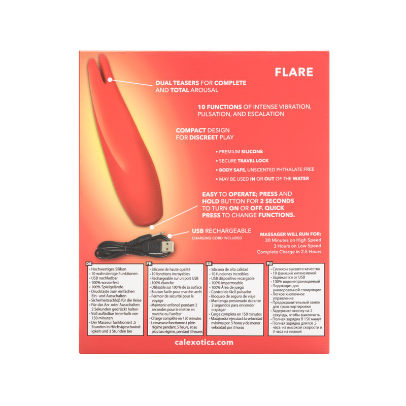 Red Hot Flare Calexotics | Mini Vibrador Recargable con Estimulación de Precisión