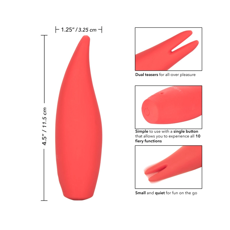 Red Hot Flare Calexotics | Mini Vibrador Recargable con Estimulación de Precisión