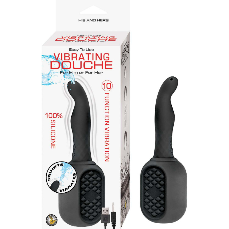 Vibrating Douche Negro Nasstoys | Ducha Anal Vibradora para Higiene y Placer