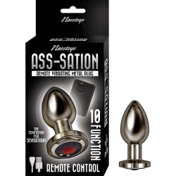 Ass-Station Plug Anal Metálico Vibrador con Control Remoto Negro | Nasstoys