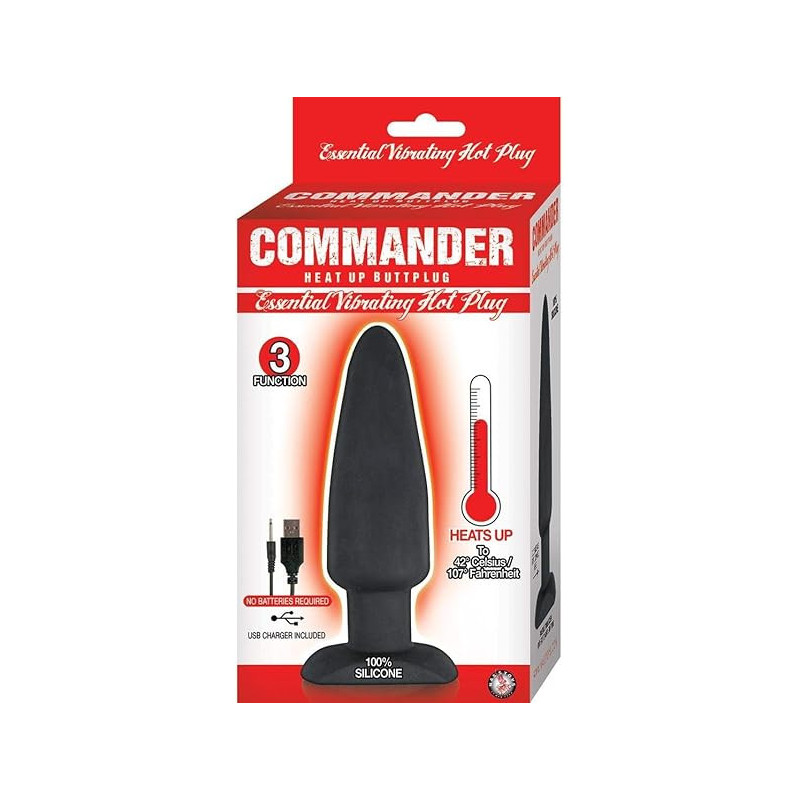 Commander Essential Vibrating Hot Plug Negro | Plug Anal Vibrador con Control