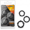 Stay Hard Black Beaded Penis Rings Kit 3 Pzas | Anillos para Pene con Textura – Blush