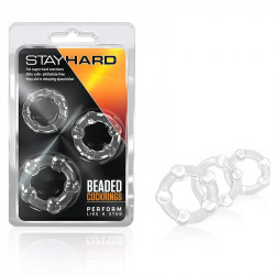 Stay Hard Clear Beaded Penis Rings Kit 3 Pzas | Anillos Transparentes para Pene – Blush