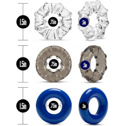 Stay Hard Triple Stretch Penis Rings Kit 3 Pzas | Anillos para Pene Ultra Flexibles – Blush