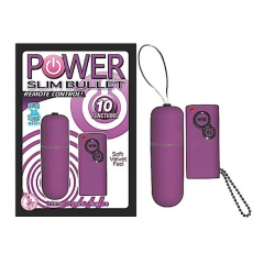 Power Slim Bullet Morada con Control Remoto | Nasstoys | Bala Vibradora Recargable