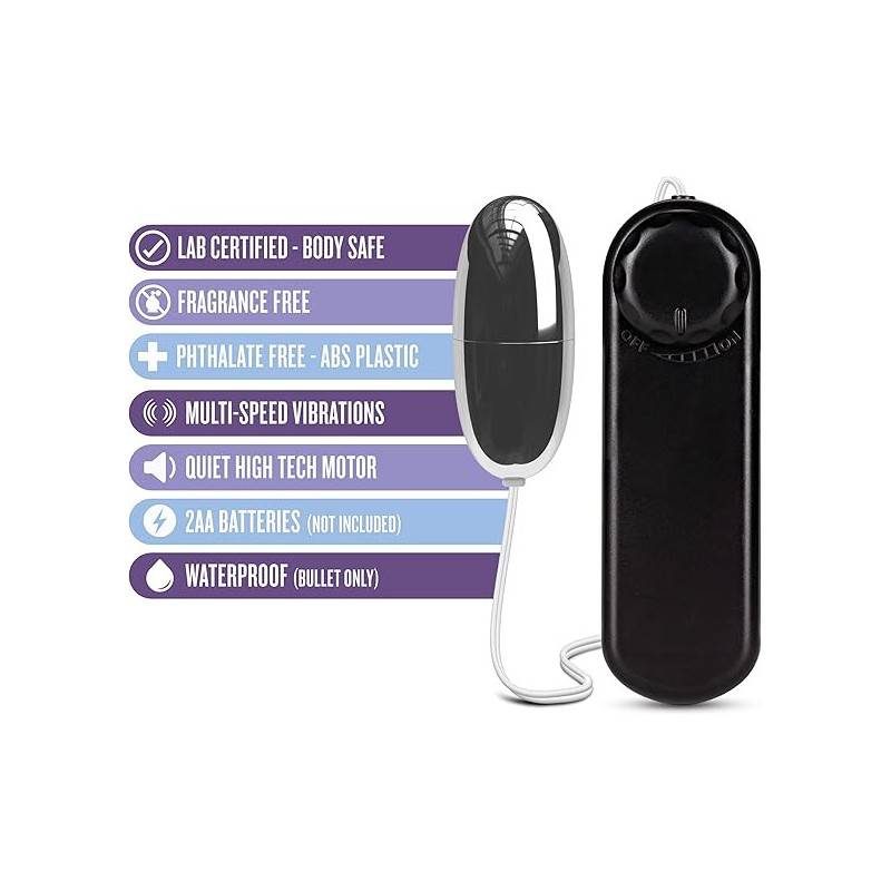 B Yours Silver Power Vibrating Bullet Negra 2" | Bala Vibradora Compacta – Blush